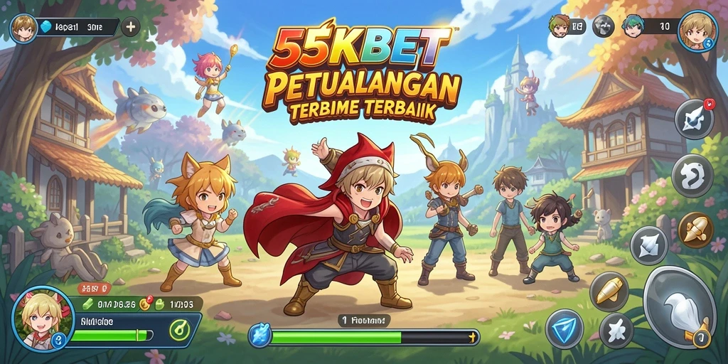 Screenshot gameplay 55KBET yang menampilkan aksi karakter Anime.