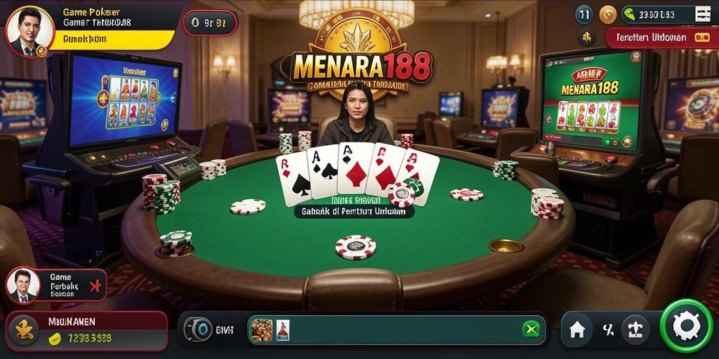 Tampilan menarik dari gameplay Poker di MENARA188.