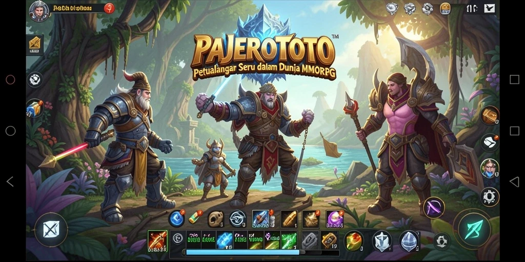 Screenshot utama PAJEROTOTO menampilkan aksi seru dalam pertempuran MMORPG.