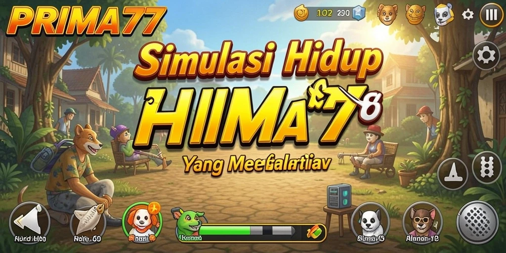 Tampilan gameplay menarik dari PRIMA77 dengan berbagai aktivitas interaktif.