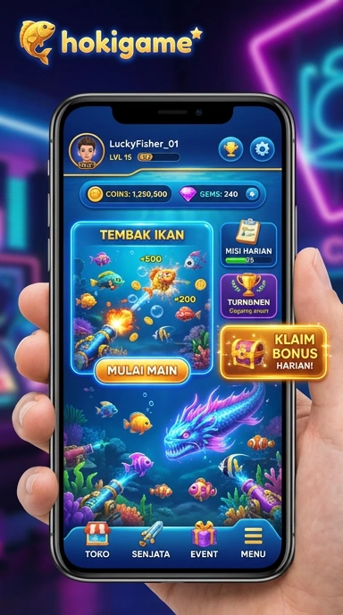 Tampilan antarmuka aplikasi hokigame yang menarik dan mudah digunakan.